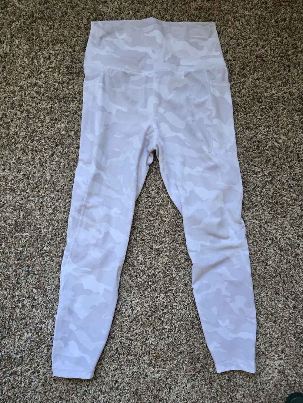RBX White Light Gray Camo High-Waist Kids Leggings